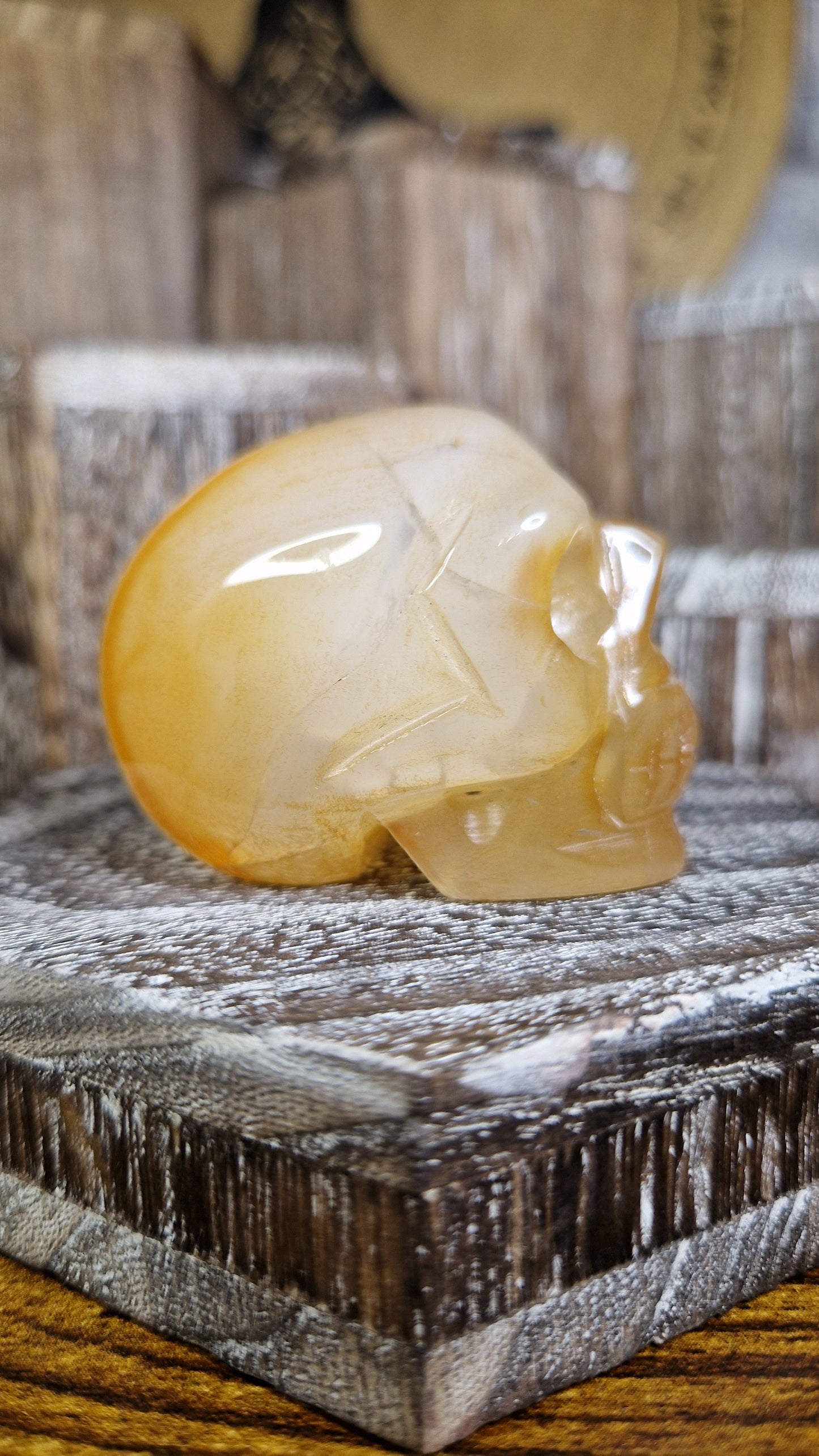 Golden Healer with Clear Quartz Skull - 15