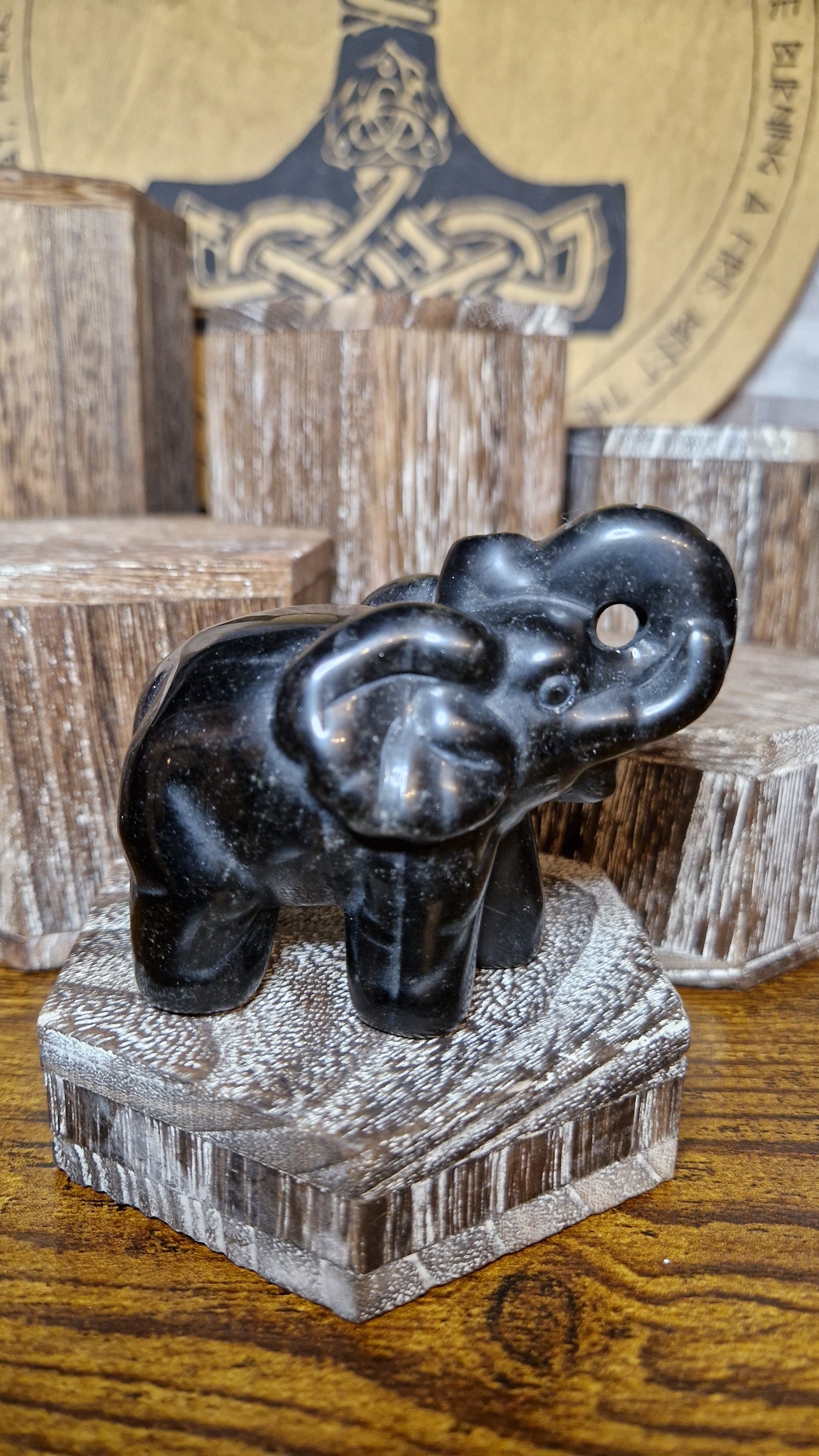 Black Obsidian Elephant - 2