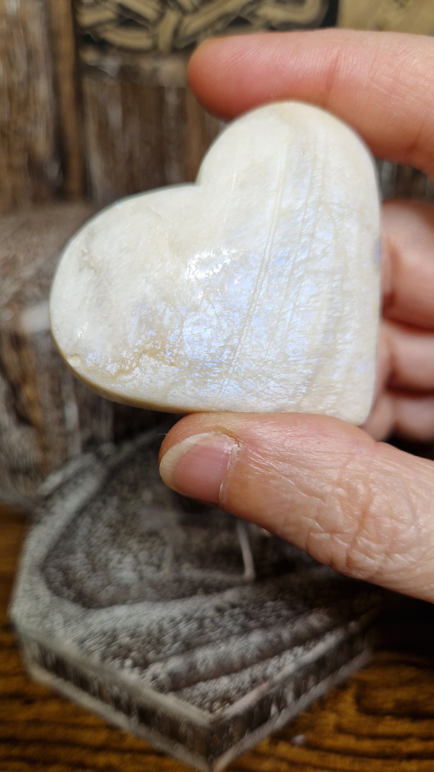 Peach Moonstone Heart - 63