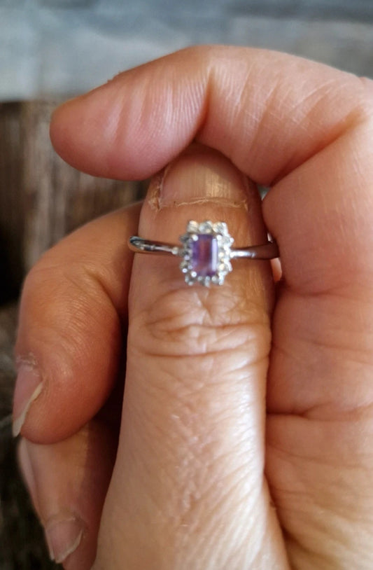 Amethyst Square 2 Adjustable Ring