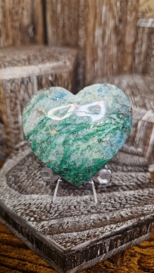 Green Blue Chrysocolla Heart - 78