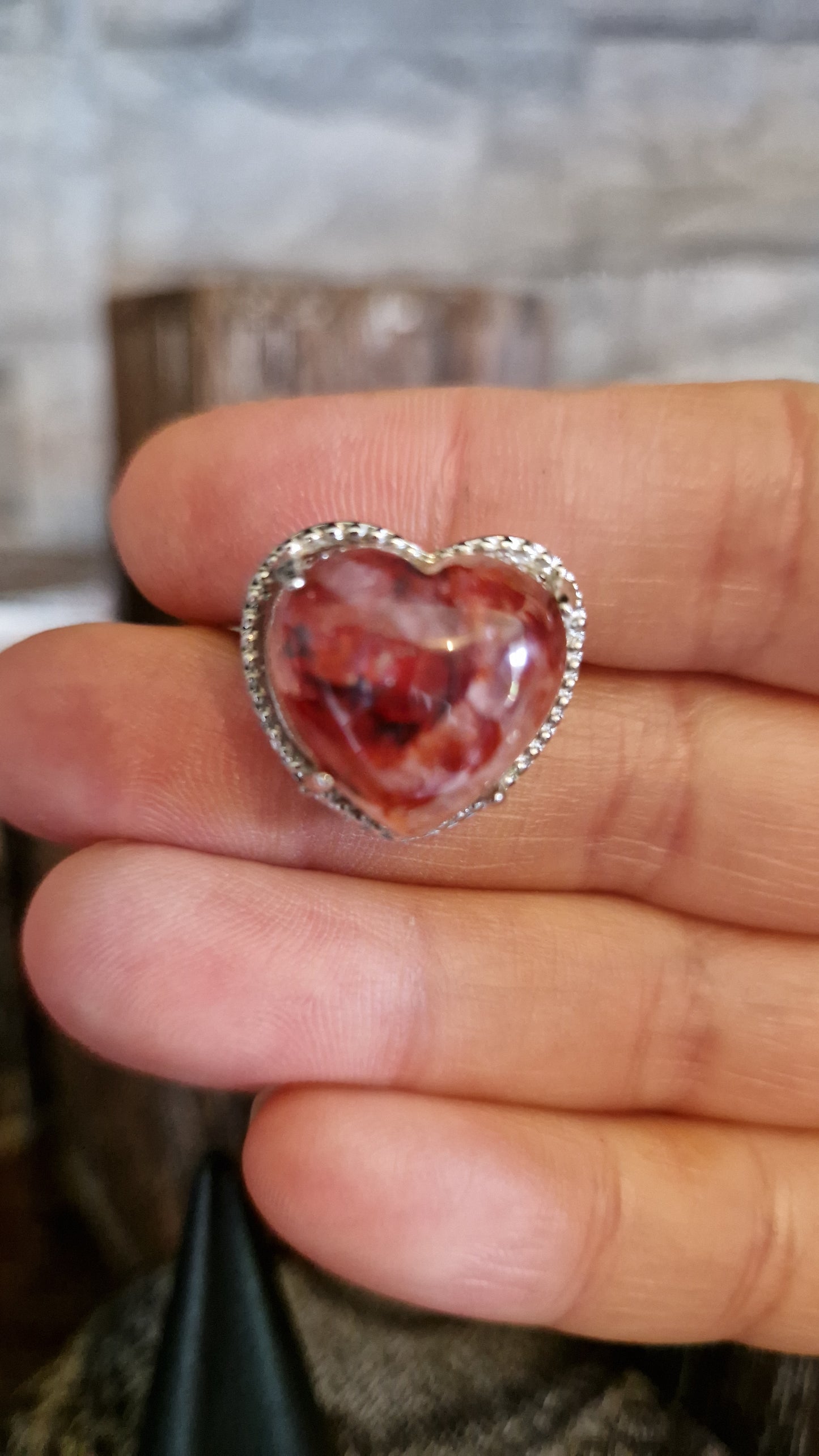 Fire Quartz Adjustable Ring