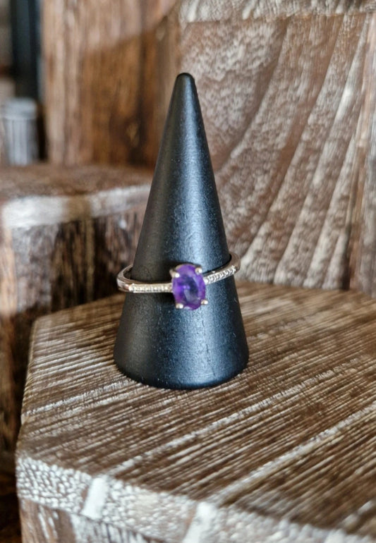 Amethyst Square 1 Adjustable Ring