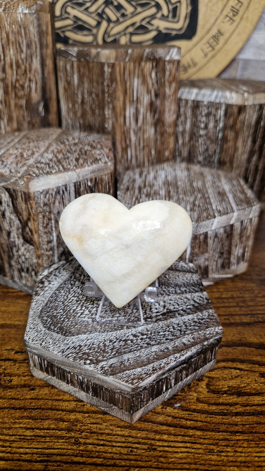 Peach Moonstone Heart - 63