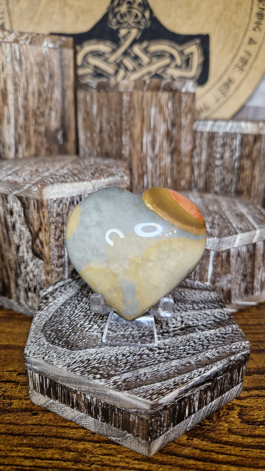 Polychrome Jasper Heart - 55