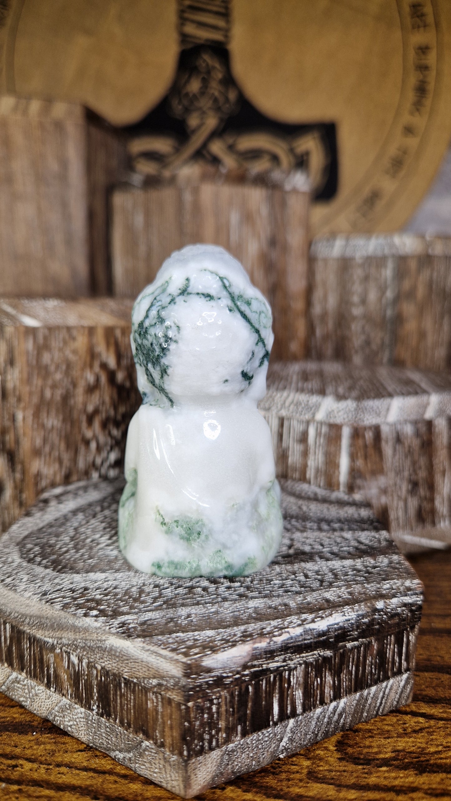 Moss Agate Buddha- 1