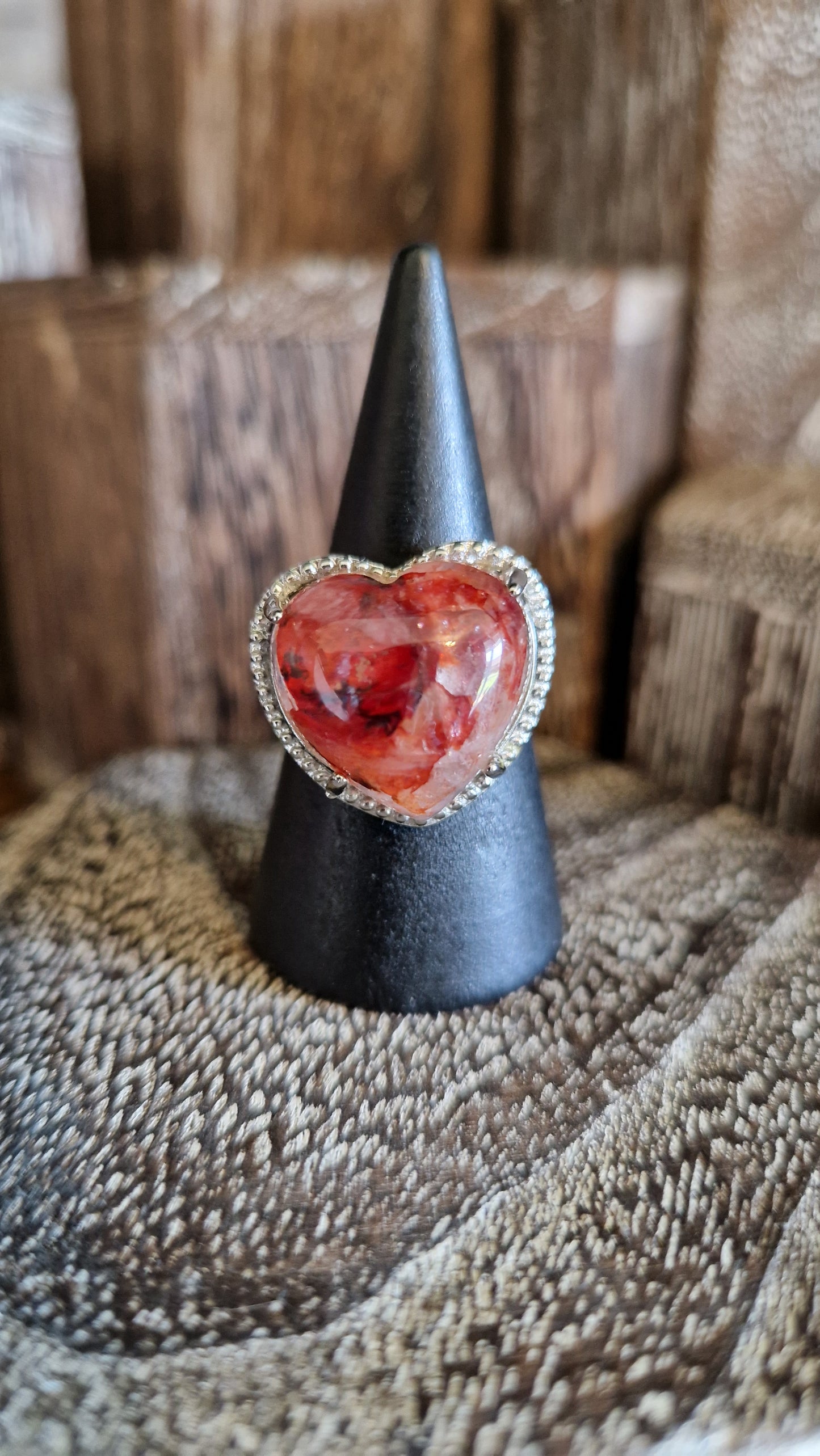 Fire Quartz Adjustable Ring