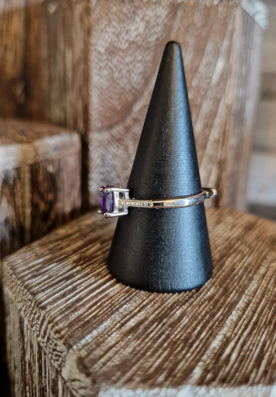 Amethyst Square 1 Adjustable Ring
