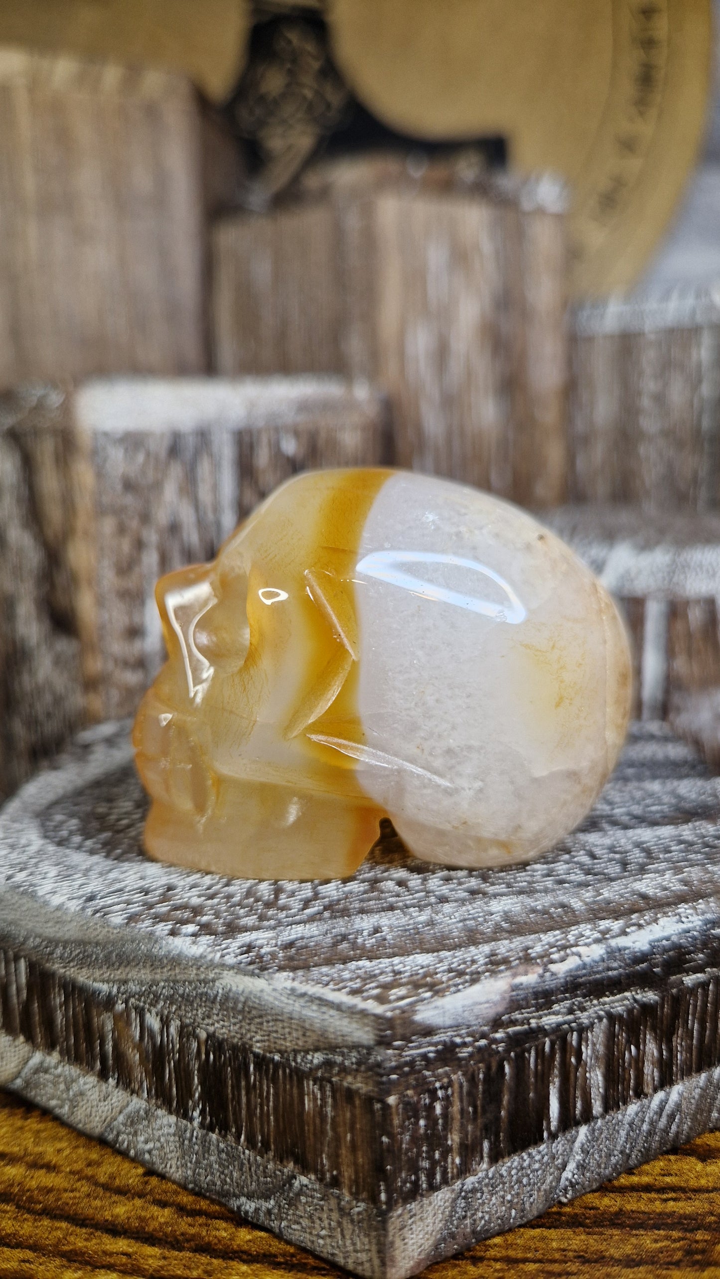 Golden Healer with Clear Quartz Skull - 15