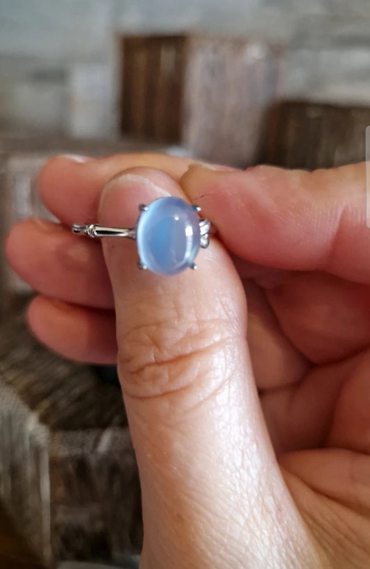 Blue Opal Adjustable Ring