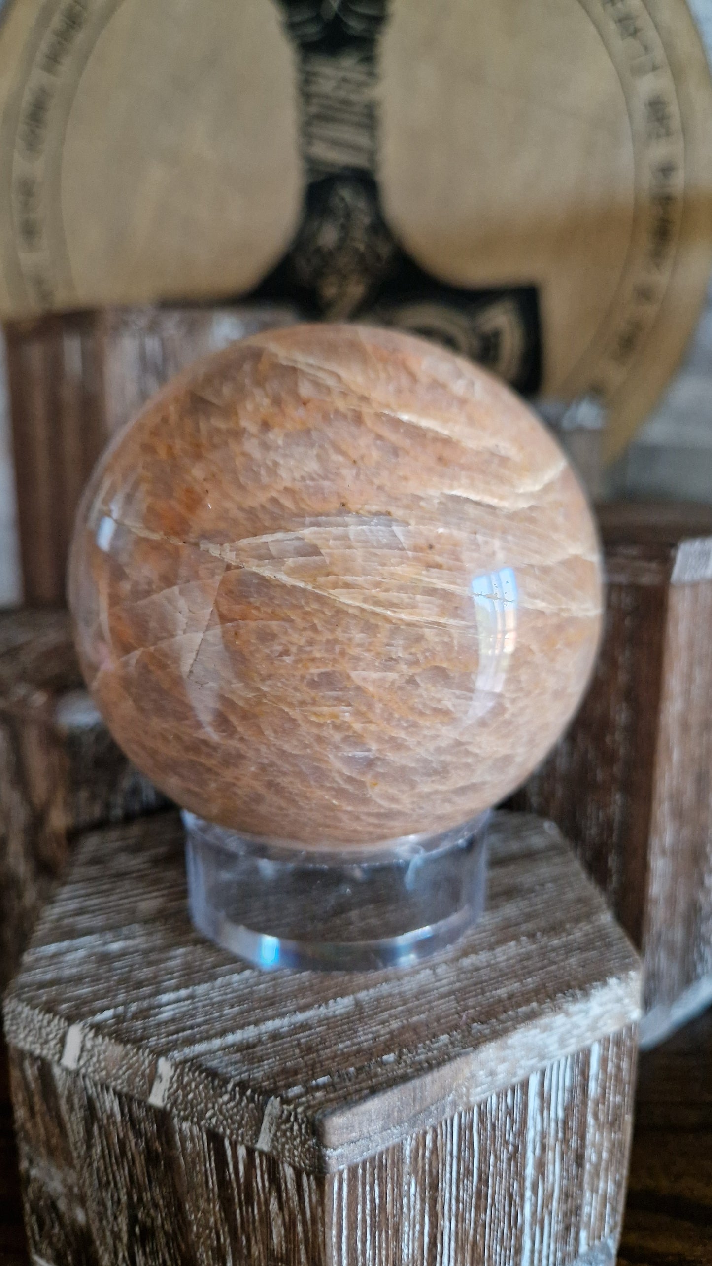 Peach Moonstone Sphere  - 687