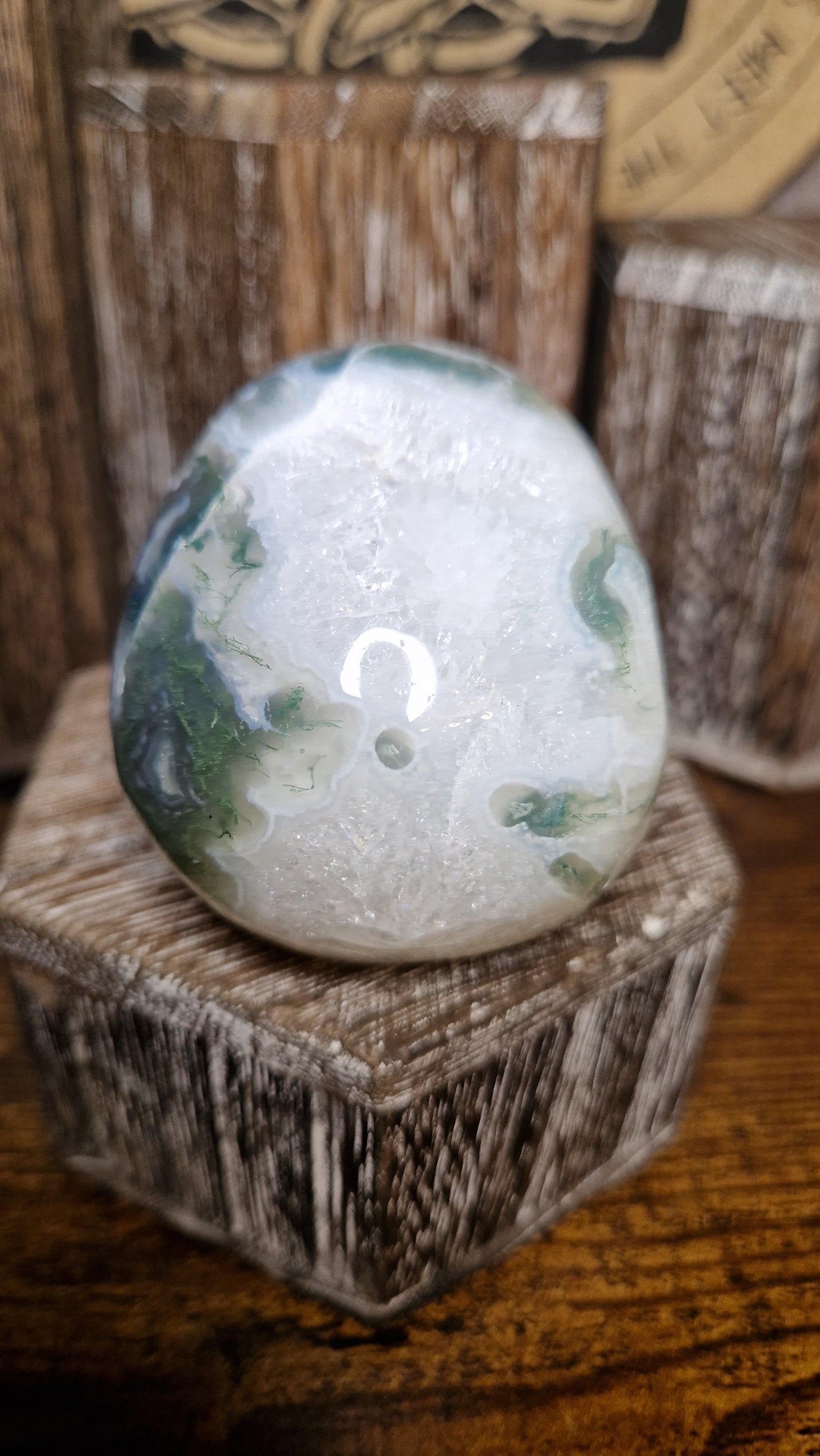 Moss Agate Skull - 10