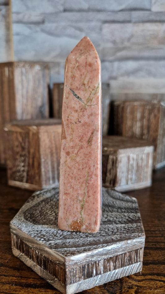 Pink Plume Agate Tower  - 54