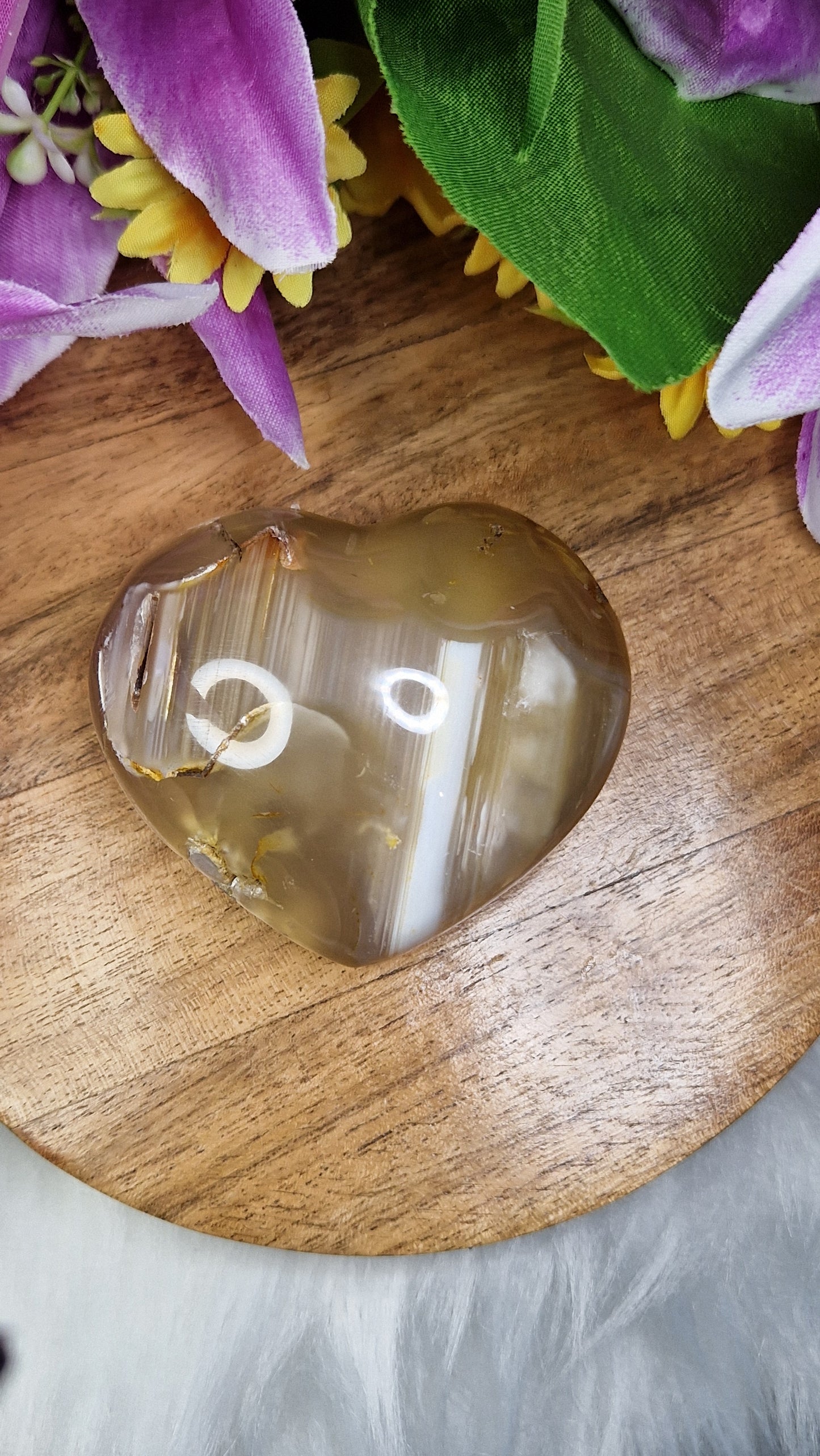 Flower Agate Heart - 482