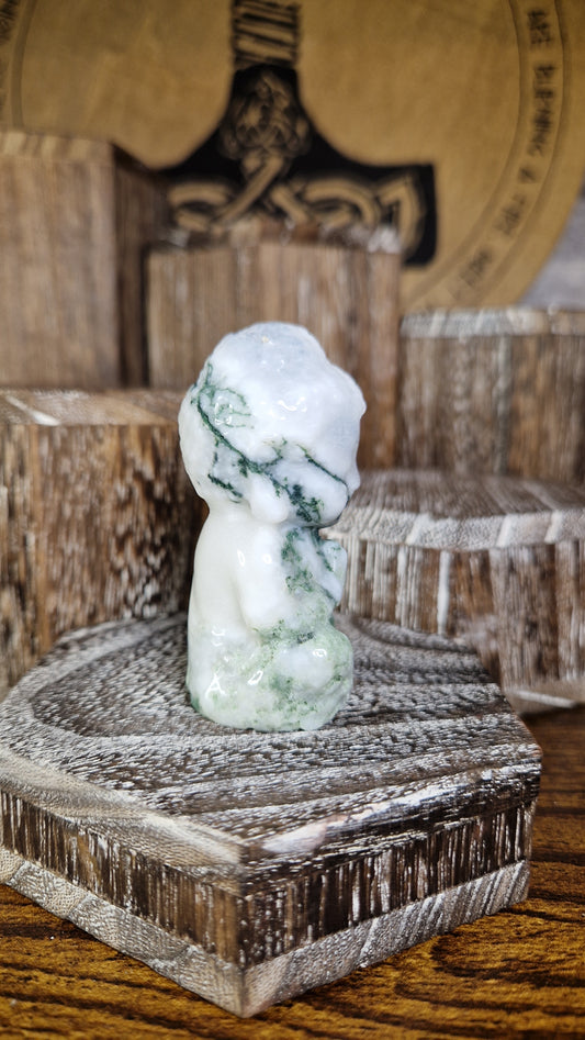 Moss Agate Buddha- 1