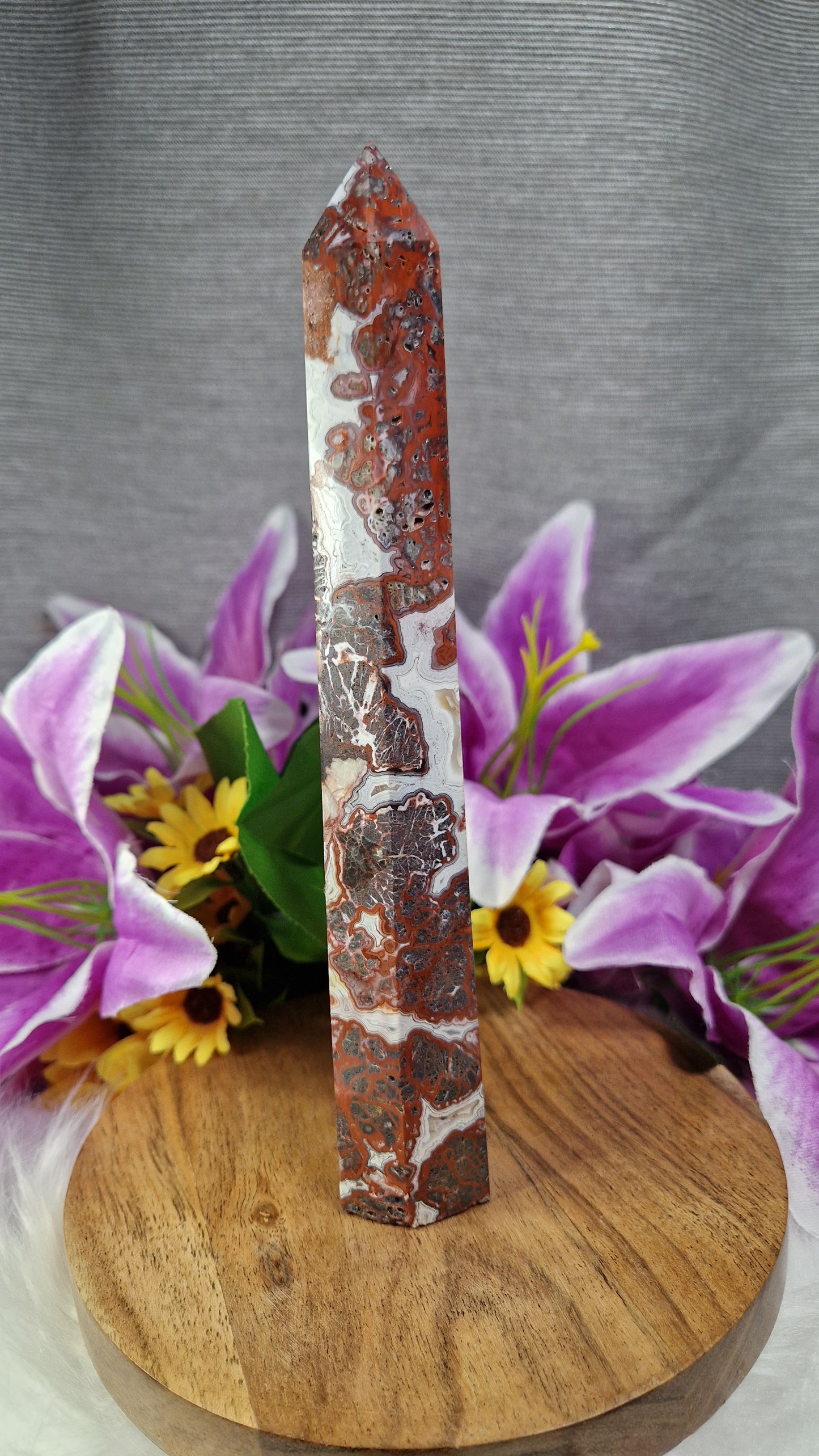 Crazy Lace Agate Tower - 526