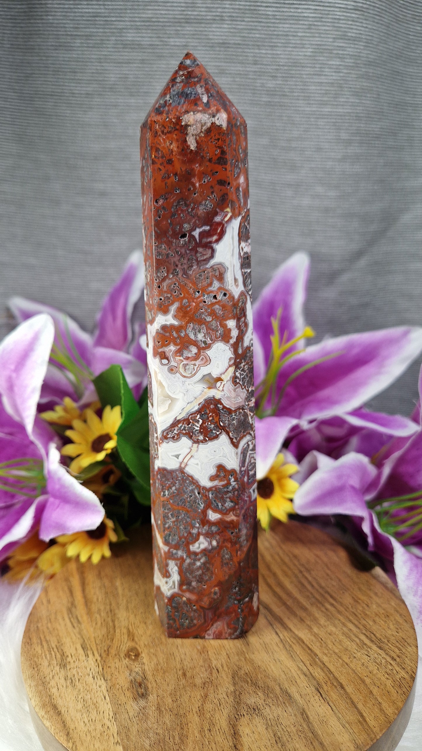 Crazy Lace Agate Tower - 526