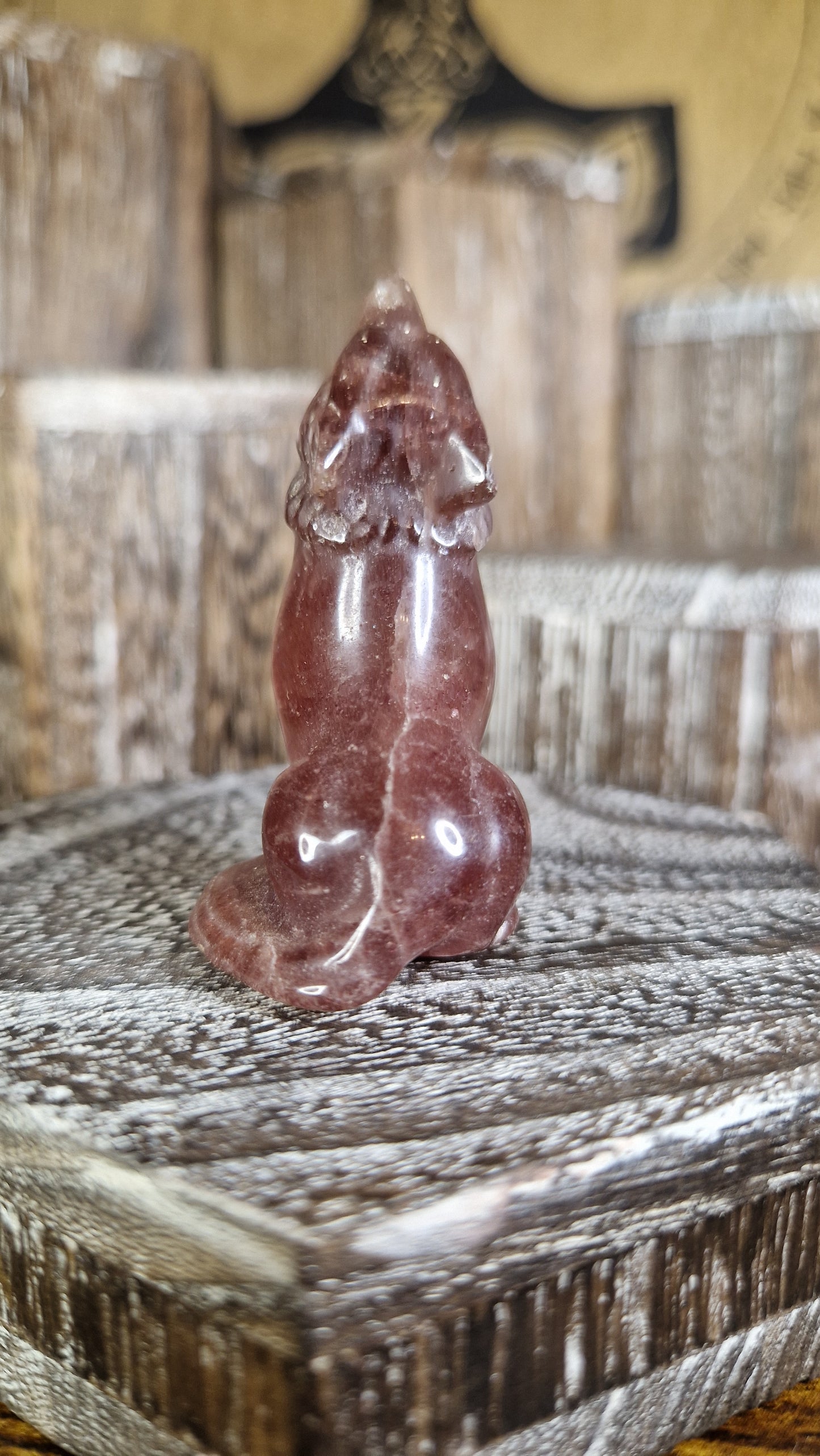 Strawberry Quartz Wolf - 13