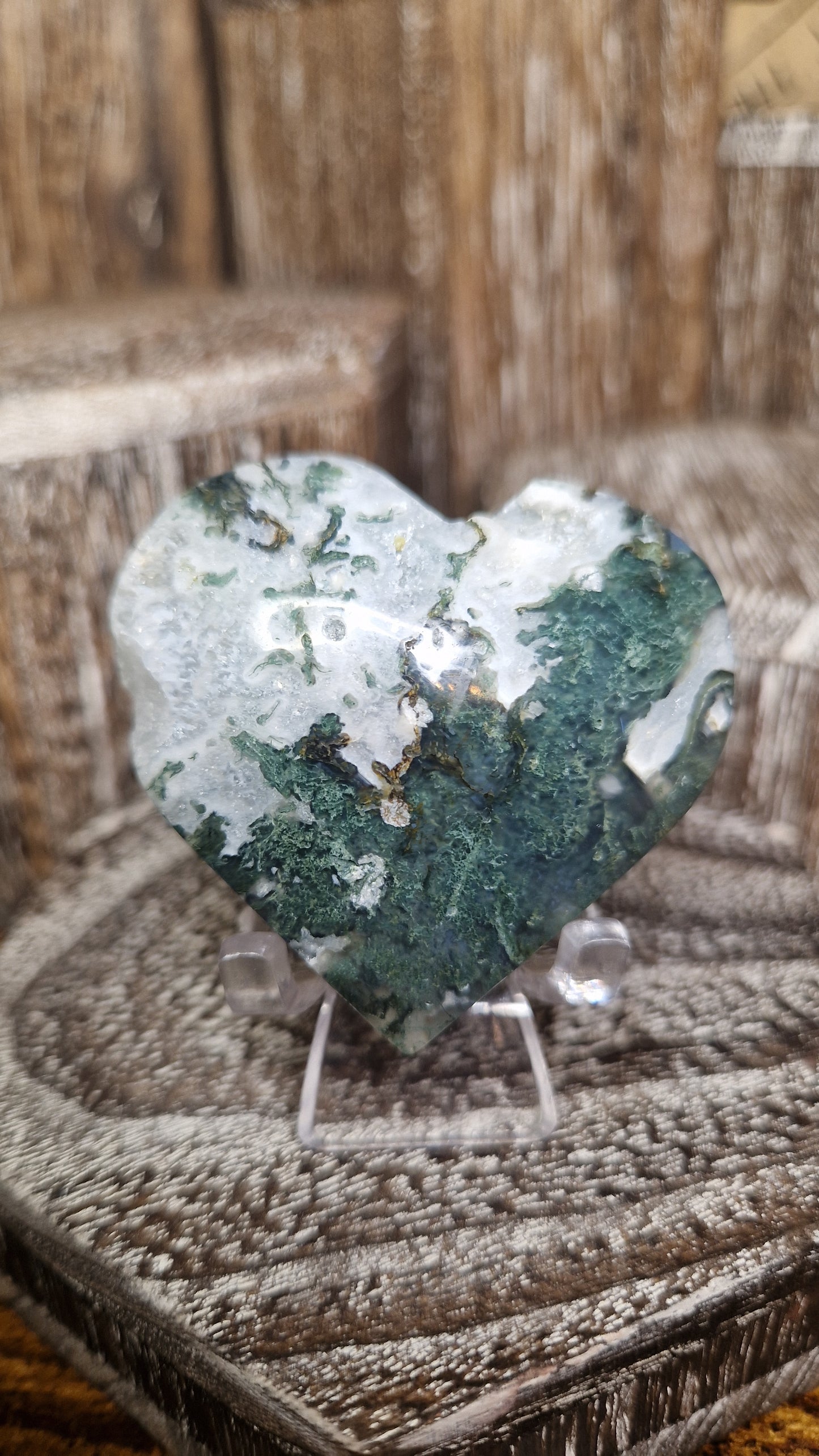 Moss Agate Heart  - 77