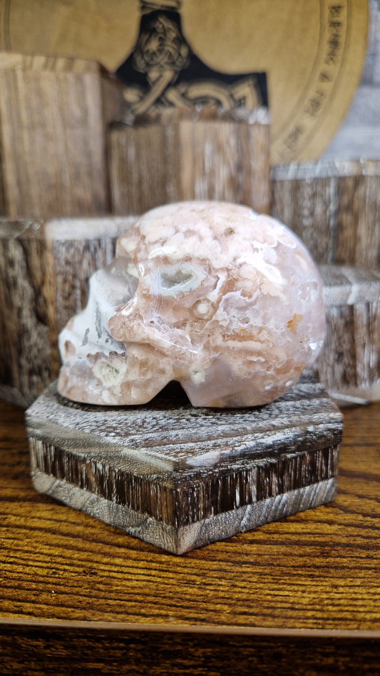 Flower Agate Skull - 9