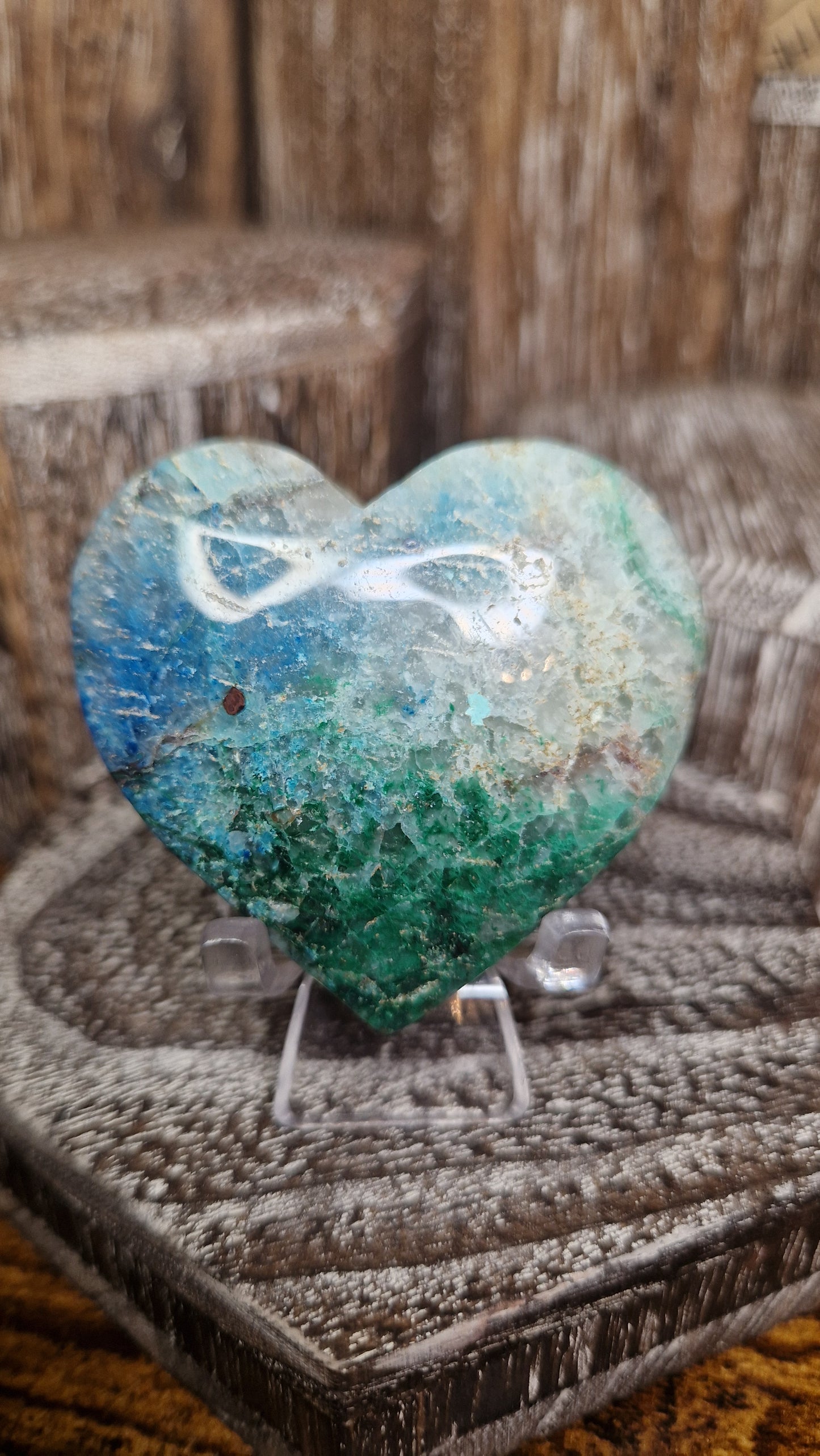 Green Blue Chrysocolla Heart - 78