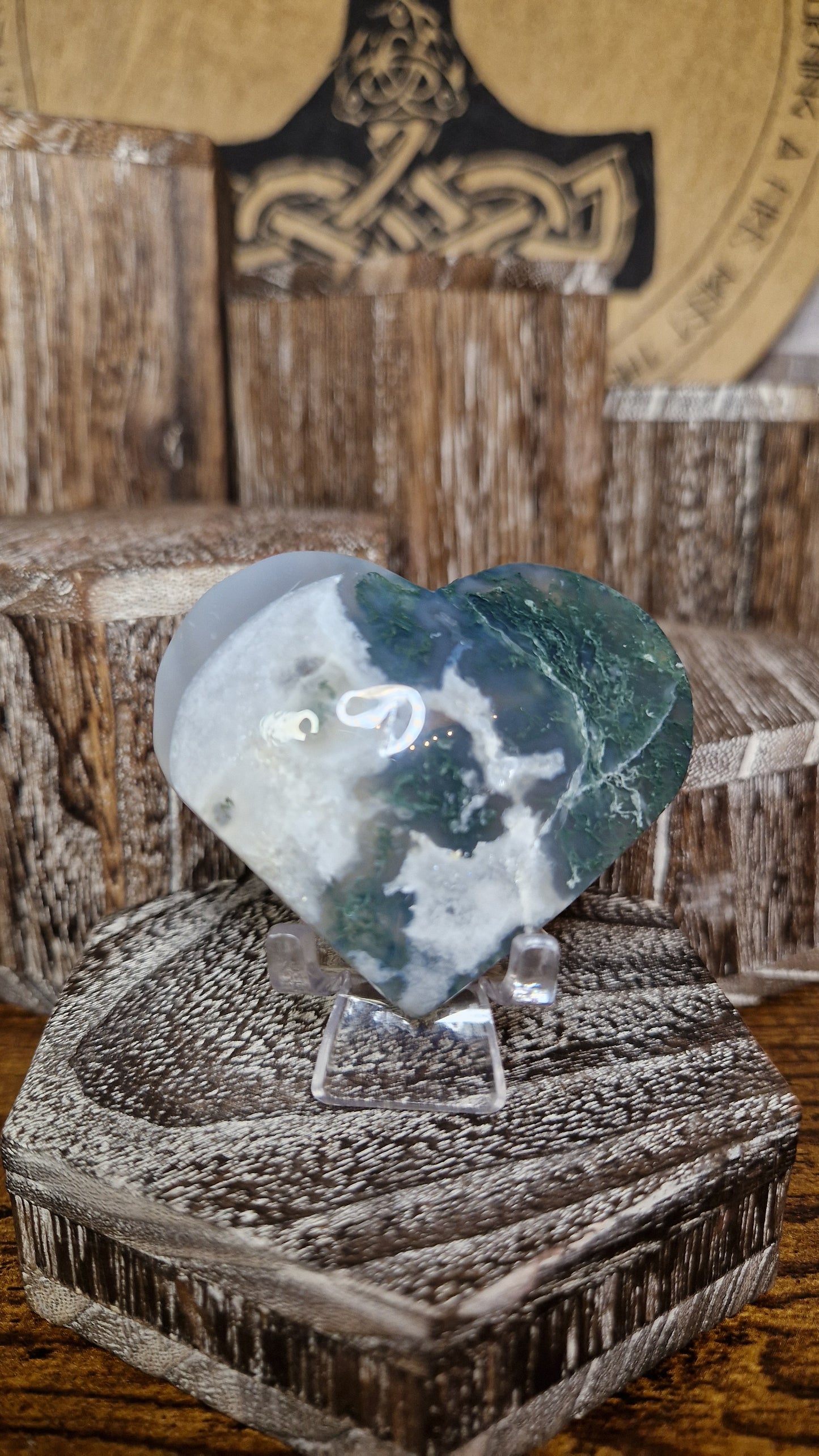 Moss Agate Heart - 52