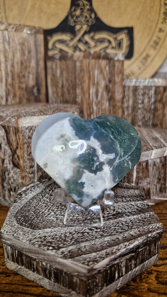 Moss Agate Heart - 52