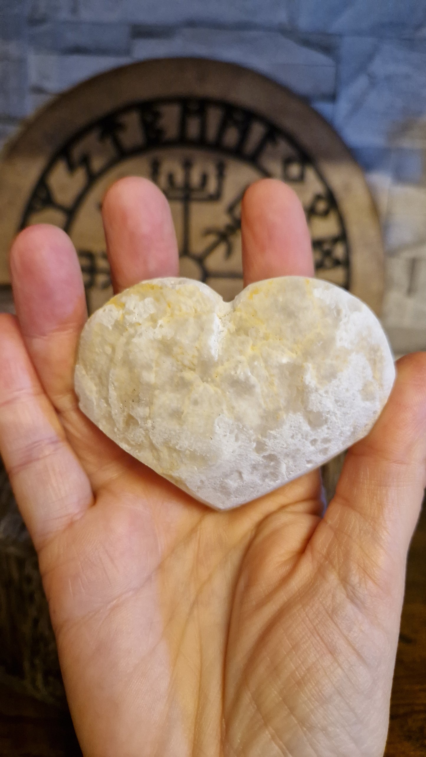 White Quartz Druzy Heart - 26