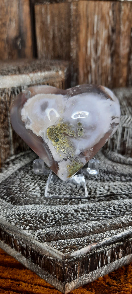 Flower Agate  Heart - 73