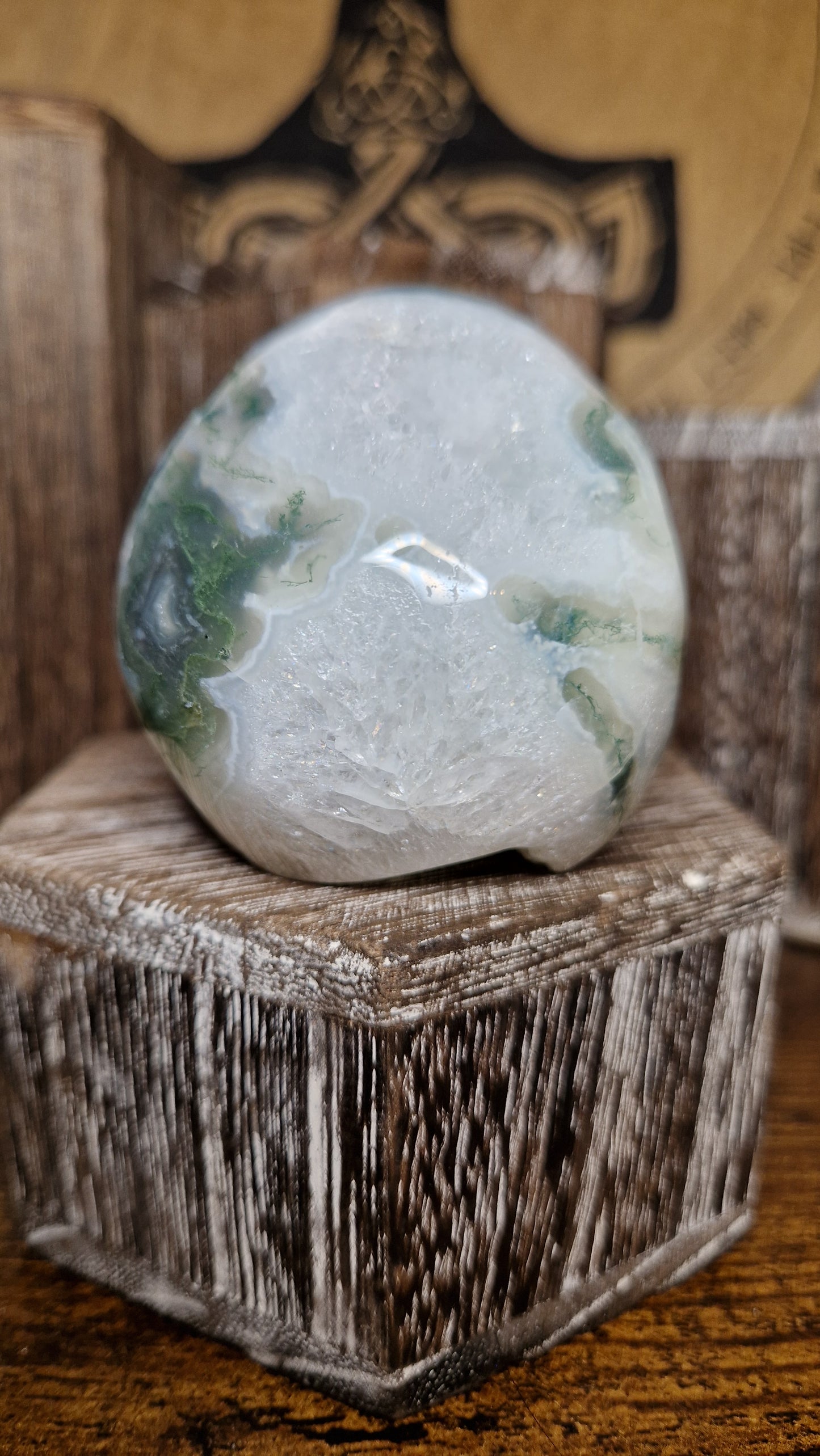 Moss Agate Skull - 10