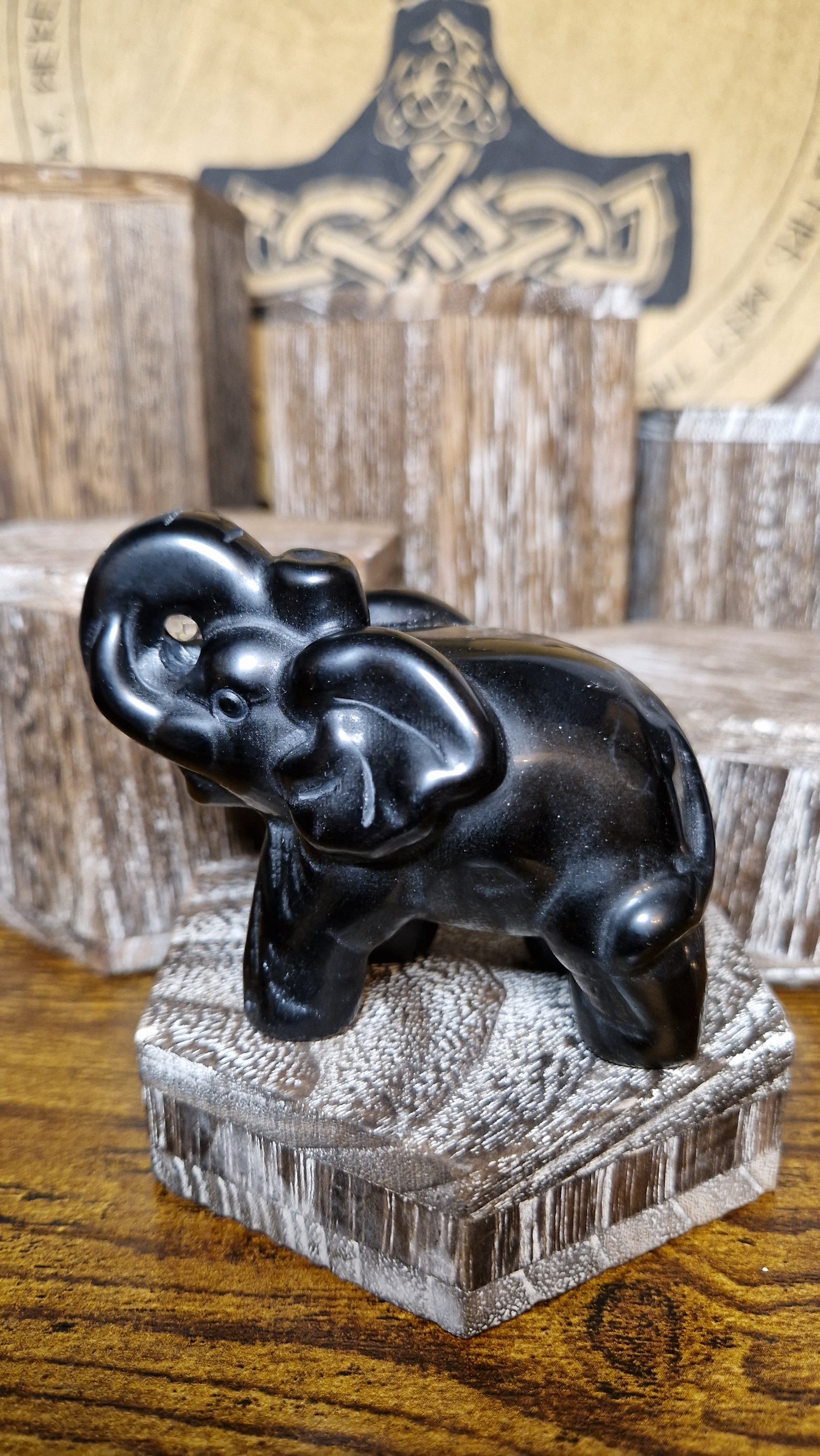 Black Obsidian Elephant - 1