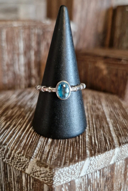Topaz Round Adjustable Ring