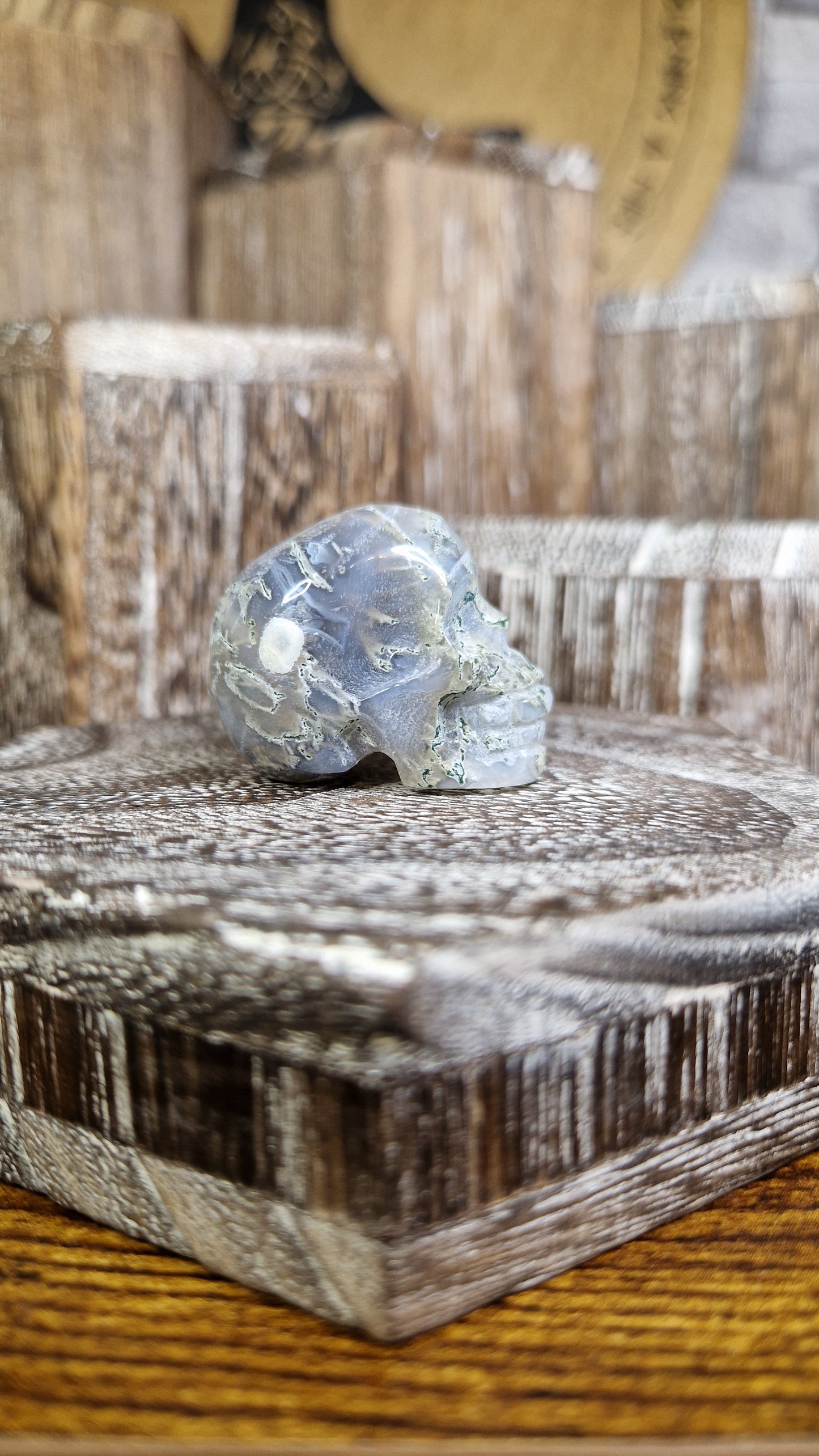 Moss Agate Skull - 28