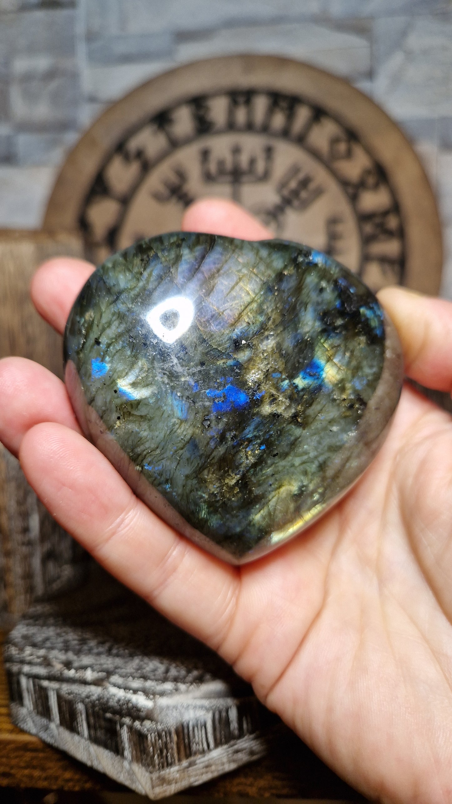 Labradorite Heart  - 15