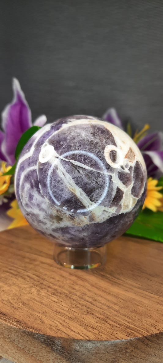 Chevron Amethyst Sphere - 489