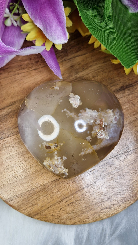 Flower Agate Heart - 483