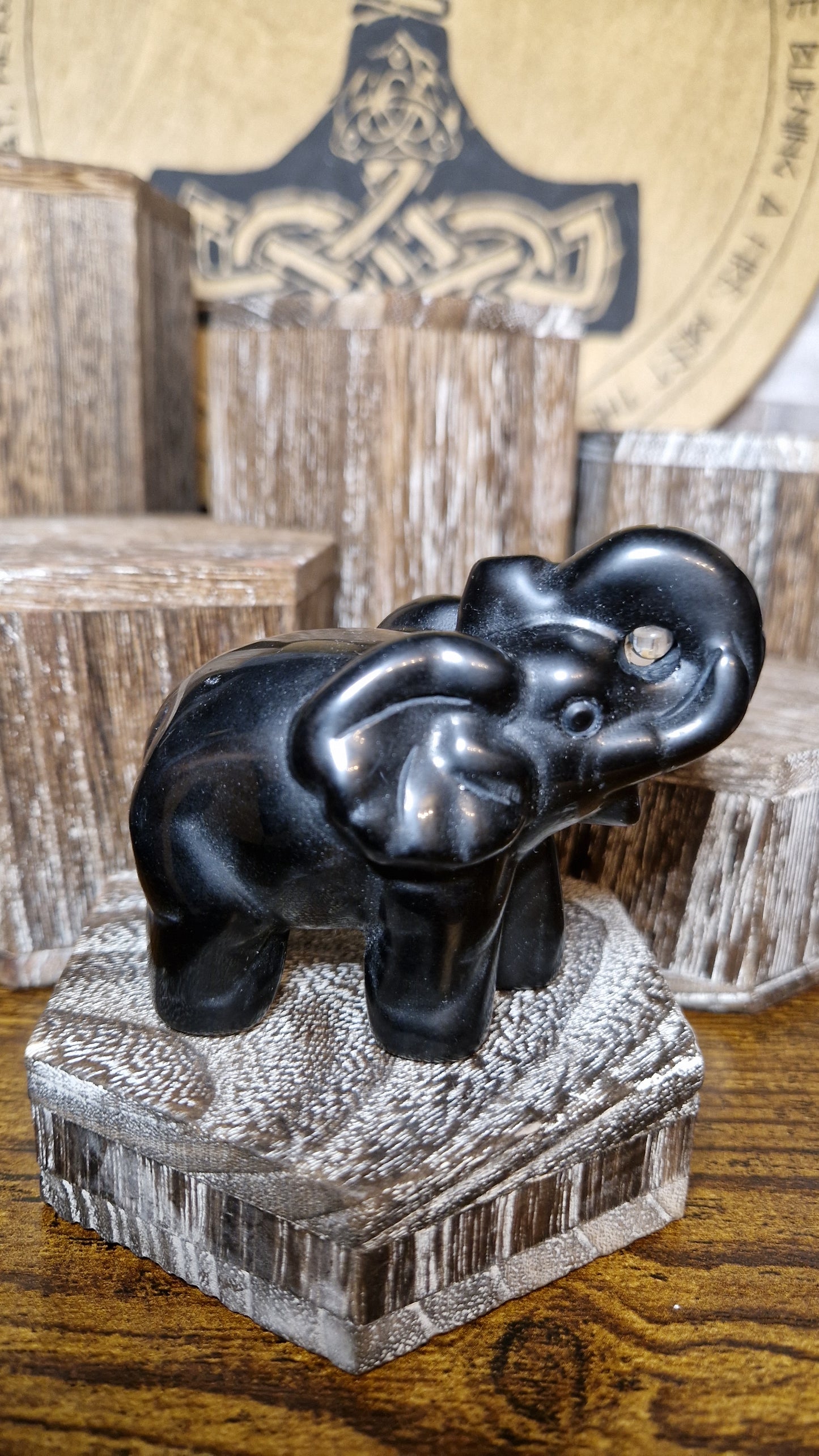 Black Obsidian Elephant - 1