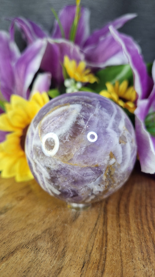 Chevron Amethyst Sphere - 407