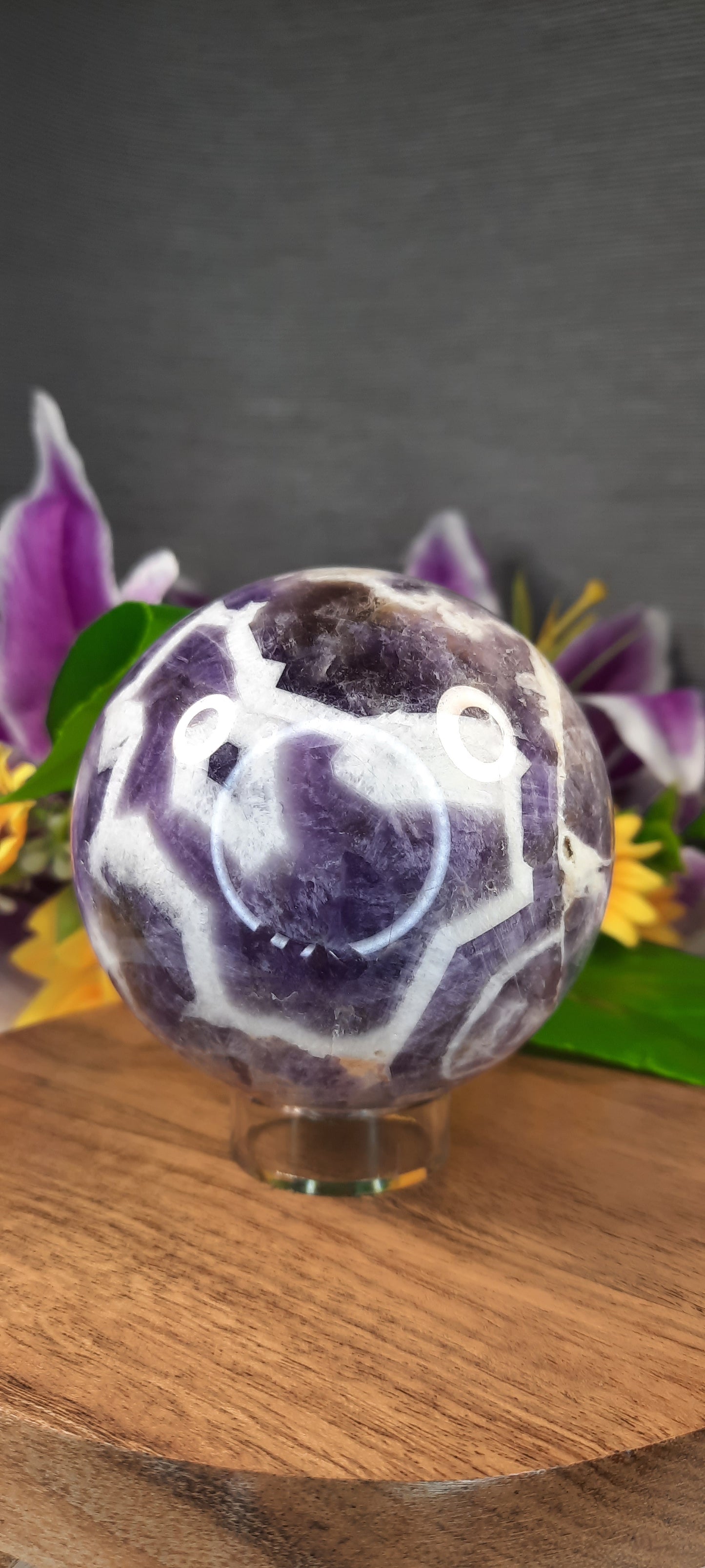 Chevron Amethyst Sphere - 489