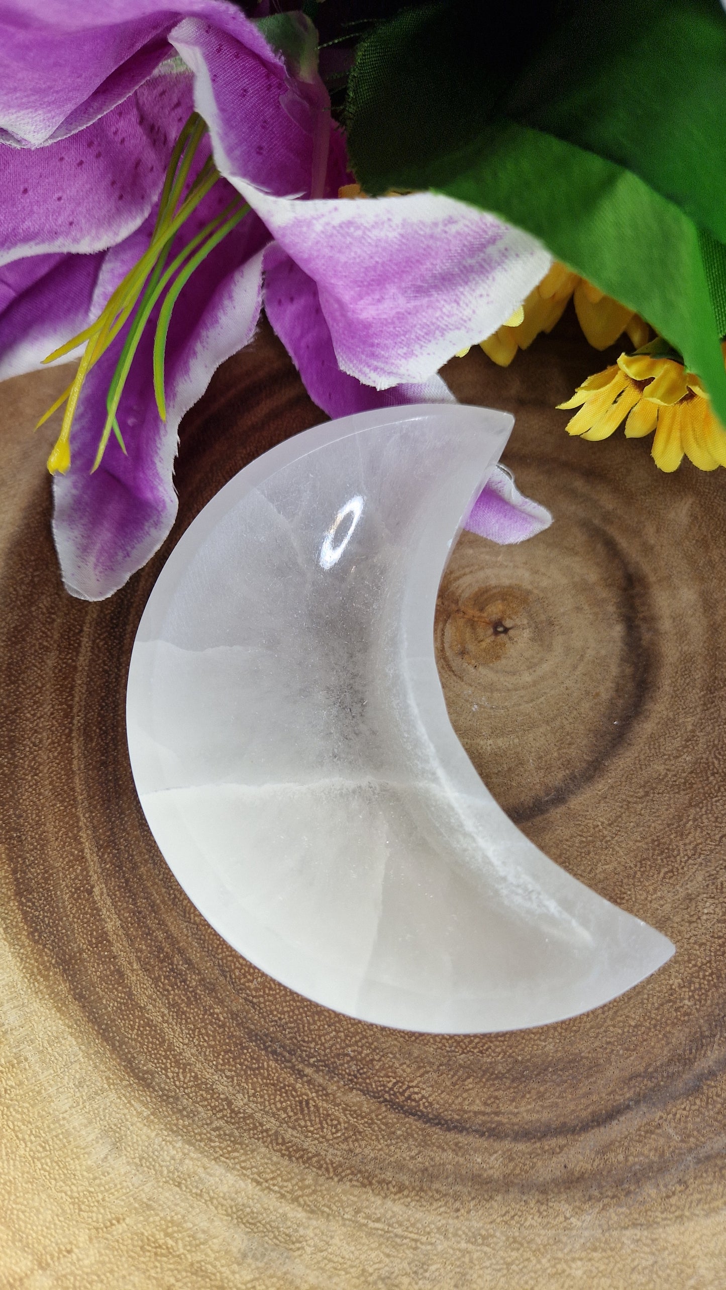 Selenite Moon Bowl - 560