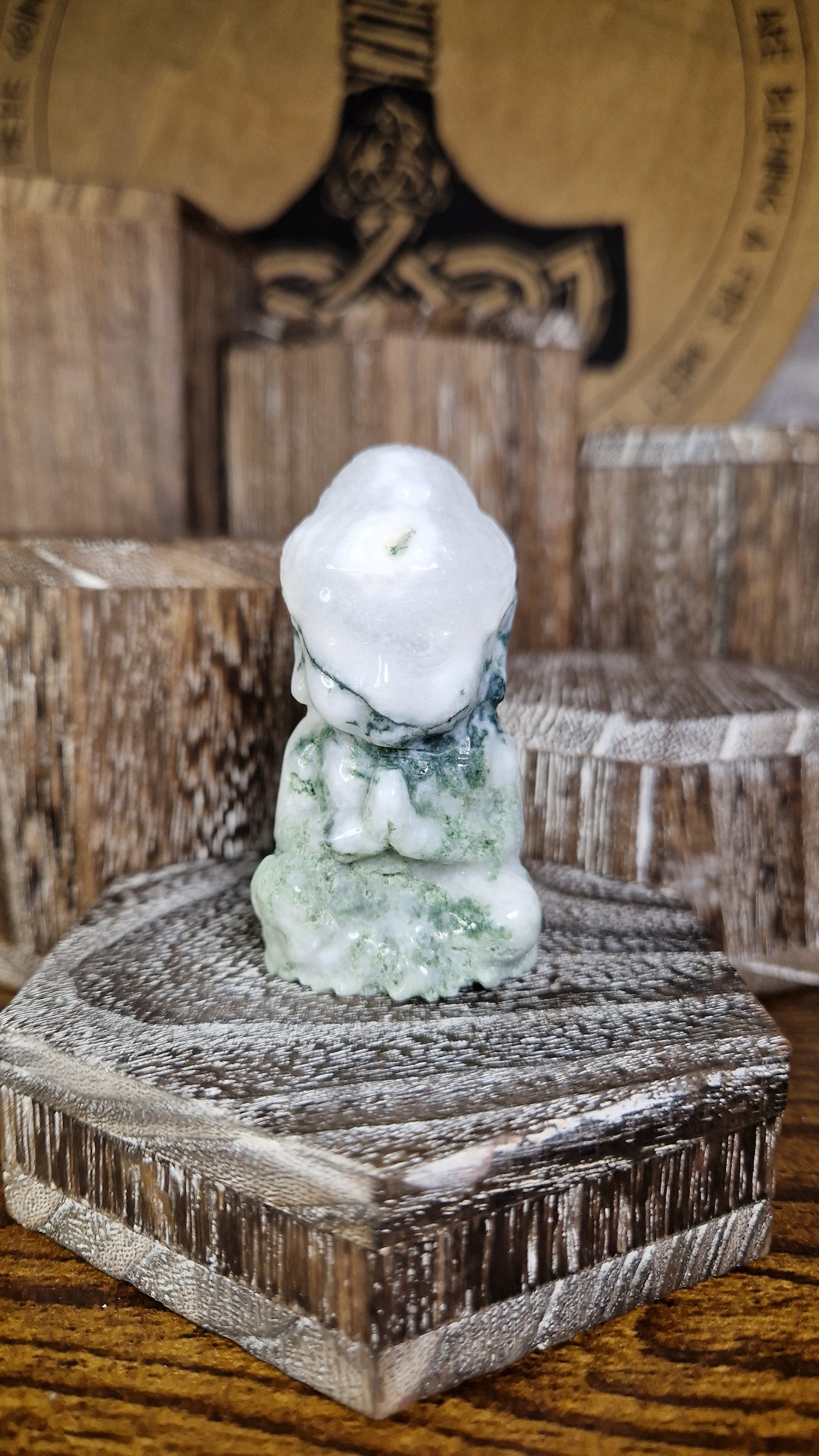 Moss Agate Buddha- 1