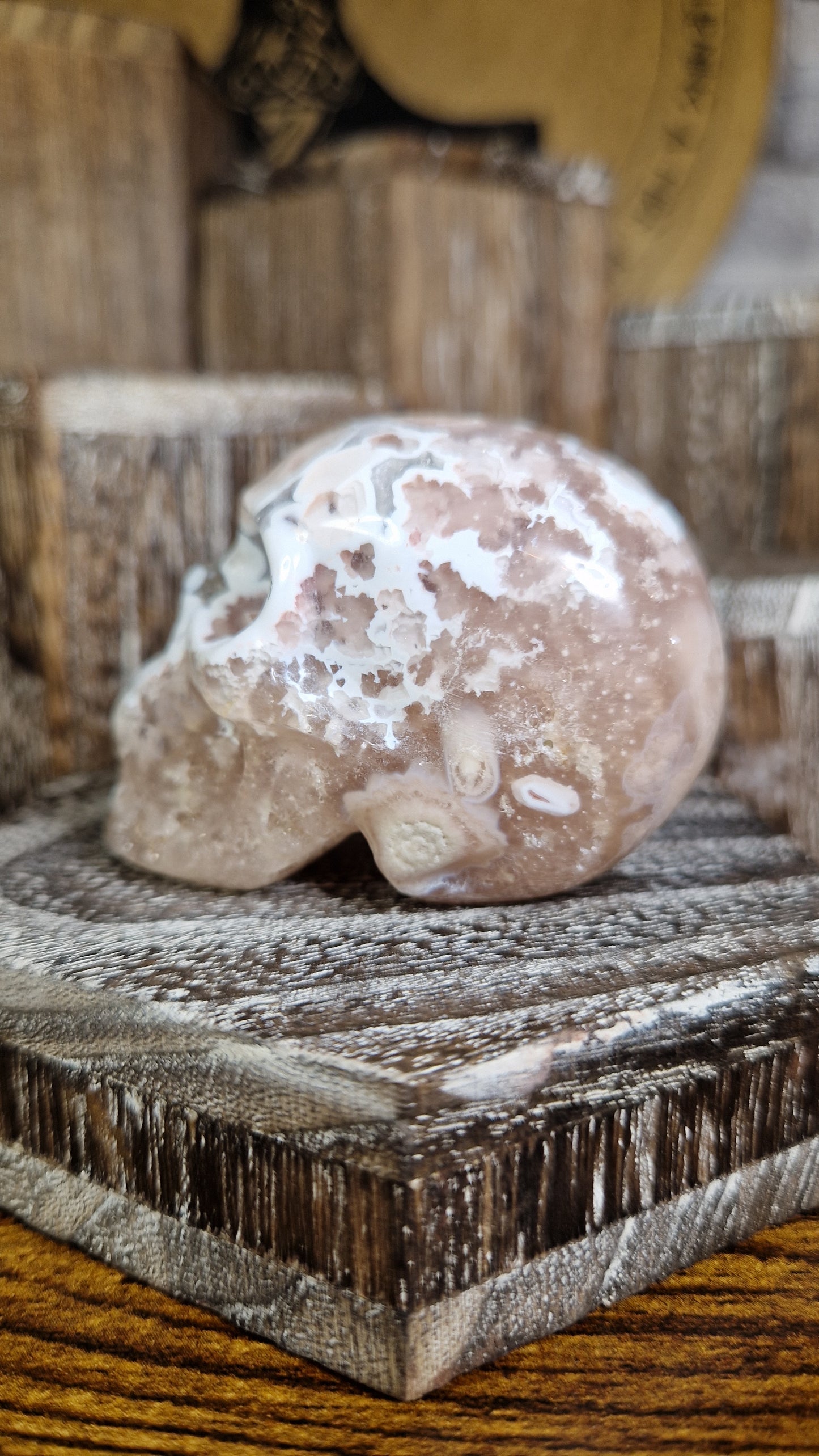 Flower Agate Skull - 14