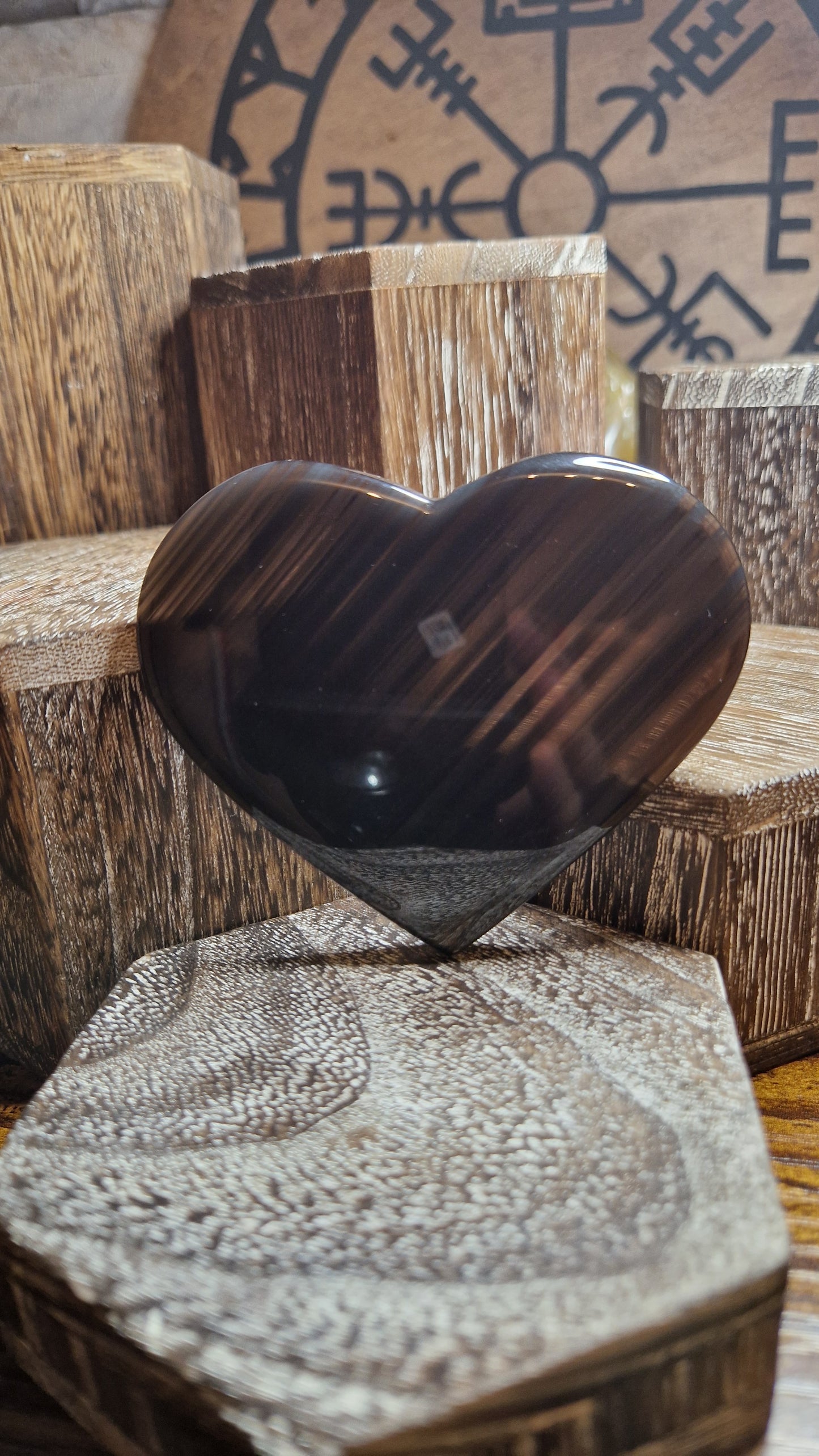 Ice Obsidian/Midnight Obsidian Heart - 18