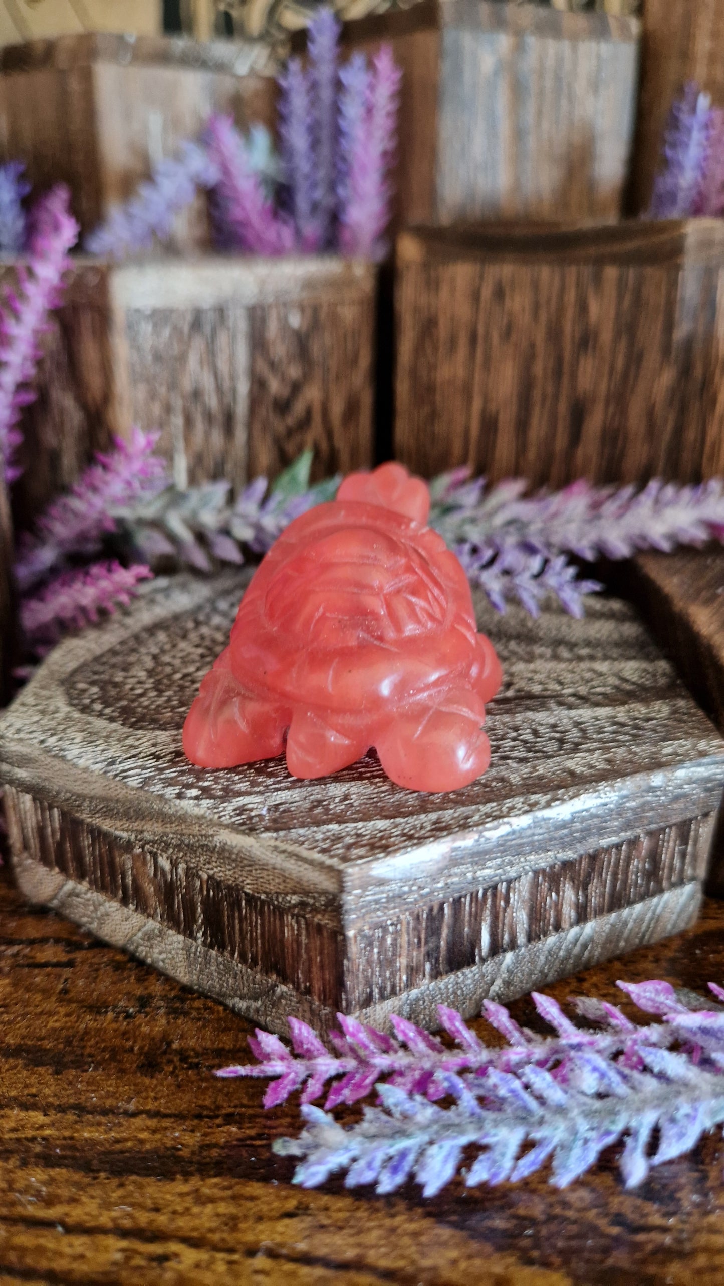 Cherry Quartz Turtle
