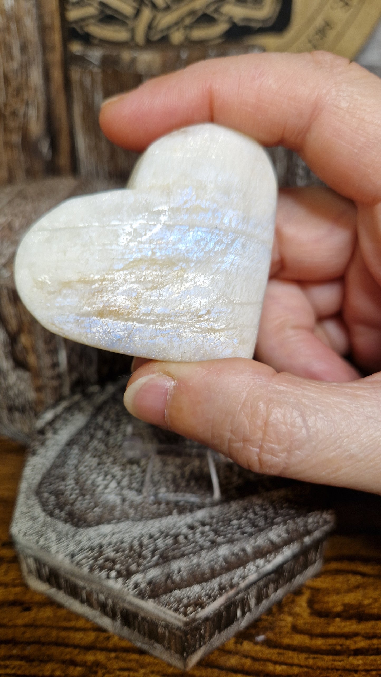Peach Moonstone Heart - 63
