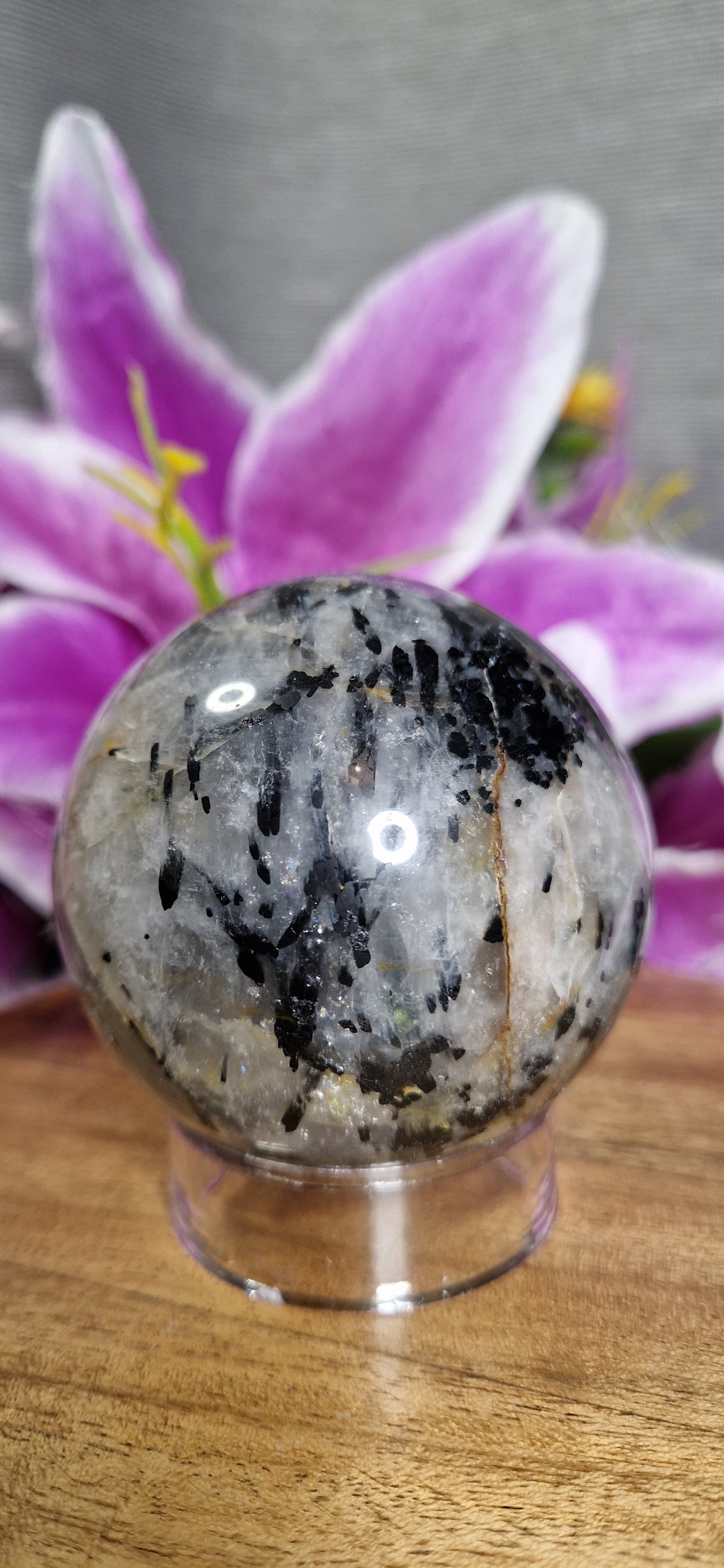 Tourmalineted Quartz Sphere - 328