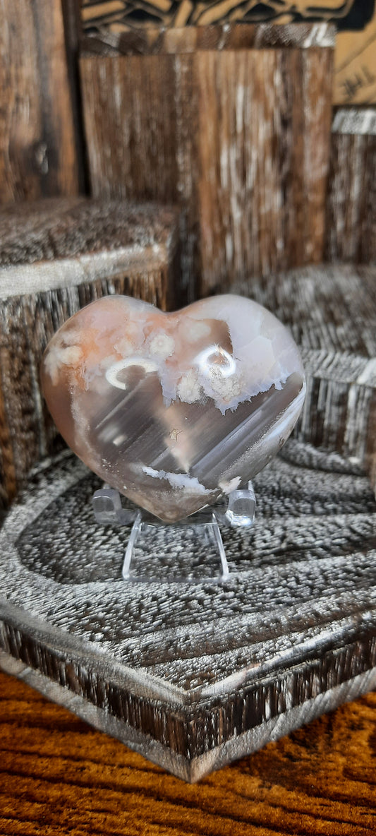 Flower Agate Heart - 74