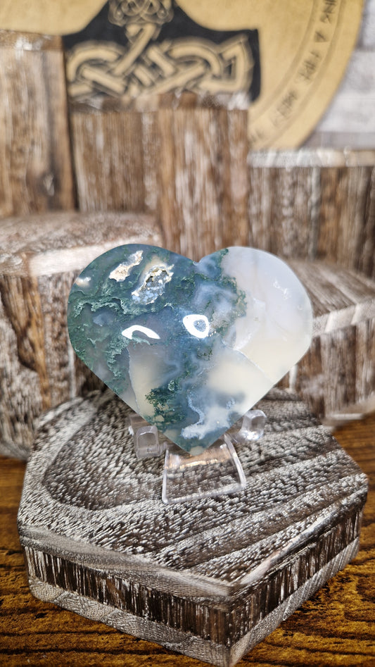 Moss Agate Heart - 52