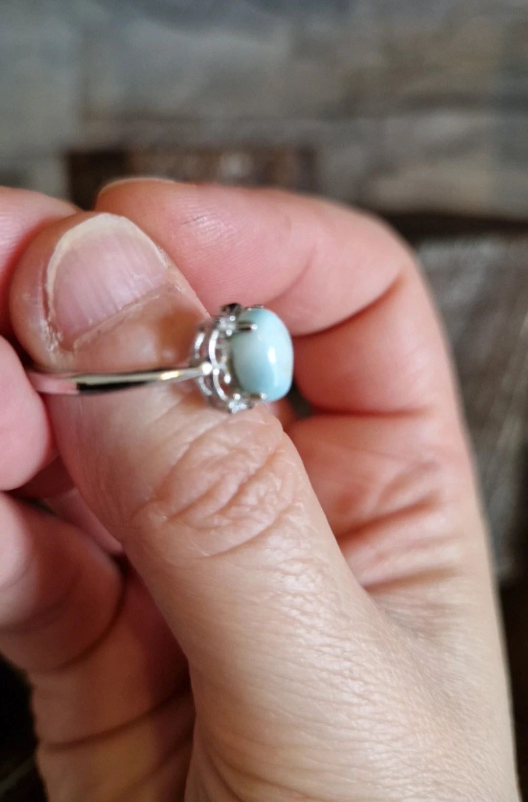 Caribbean Calcite Adjustable Ring
