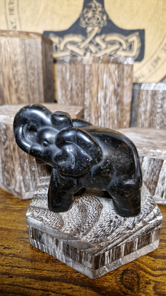 Black Obsidian Elephant - 2